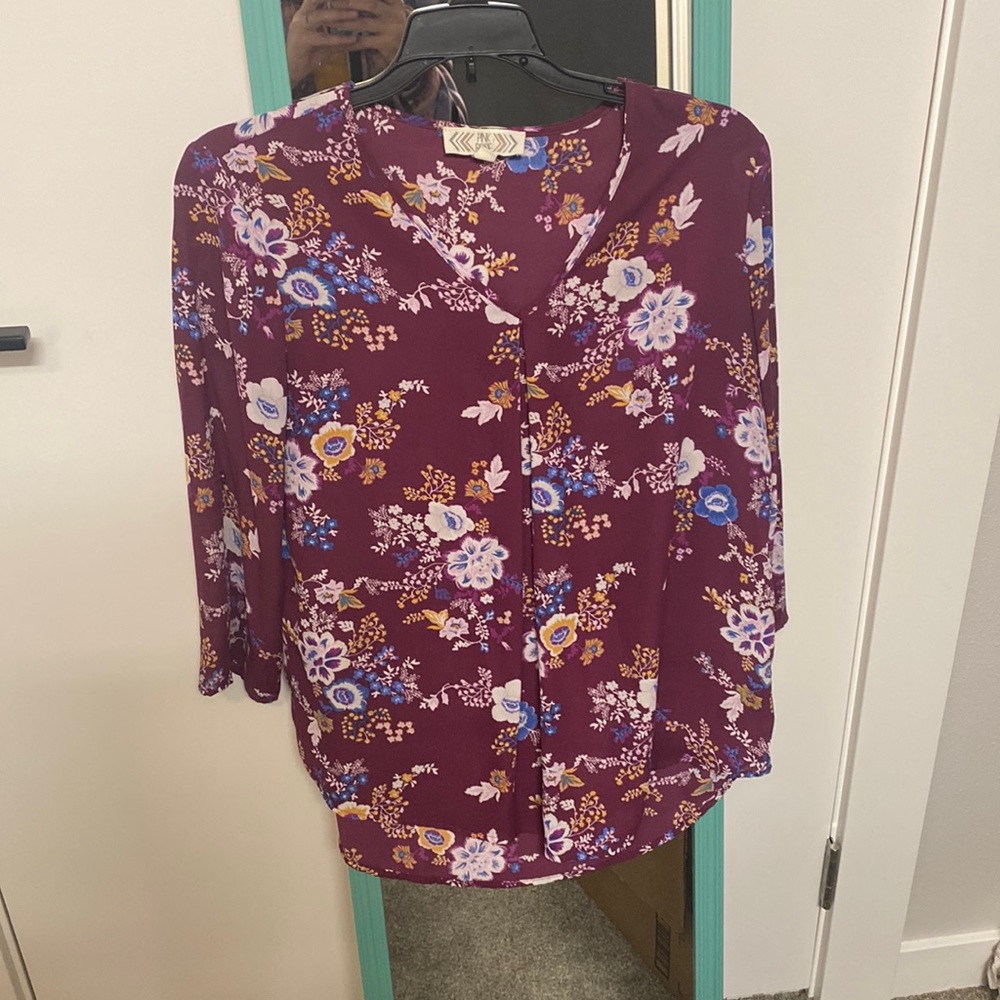Floral blouses pink rose